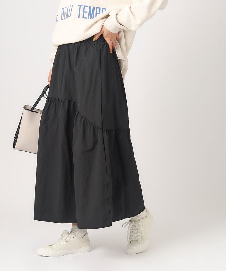 SHOO･LA･RUE「ふんわりナイロン ティアードスカート」|スカート|