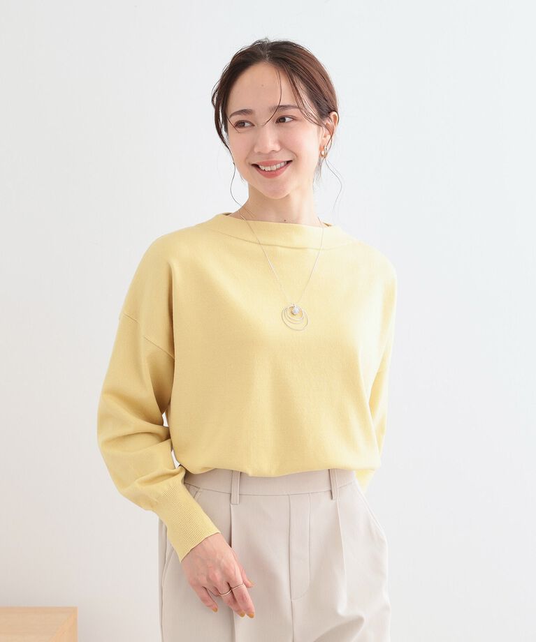SHOO･LA･RUE「【洗える/S-LL】インせず着られる もちもちタッチ ボートネックニット」|ニット・セーター|