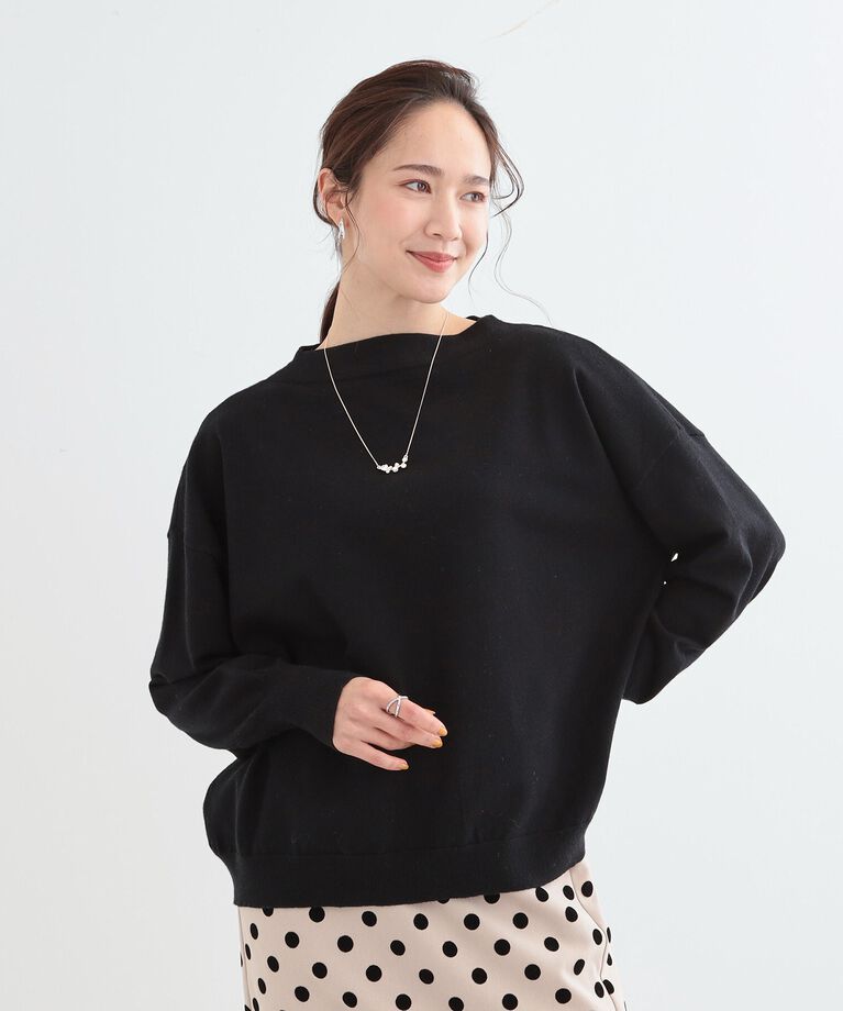SHOO･LA･RUE「【洗える/S-LL】インせず着られる もちもちタッチ ボートネックニット」|ニット・セーター|