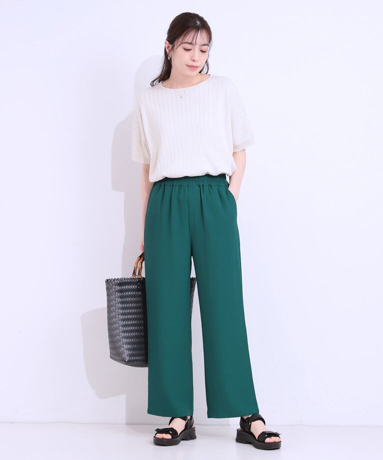 SHOO･LA･RUE「【洗える/接触冷感/UV/SS-3L】さらさらぷるんワイドパンツ」|その他|