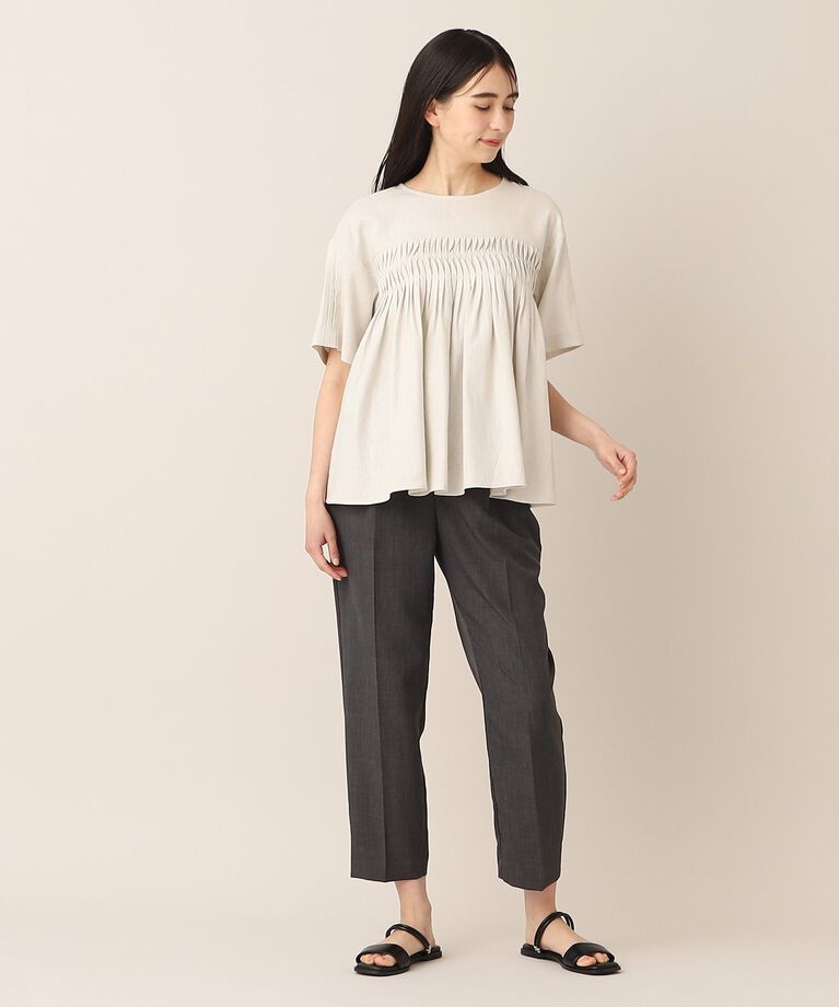 Dessin「【洗える】レーヨン麻タックブラウス（XS～L）」|シャツ・ブラウス|