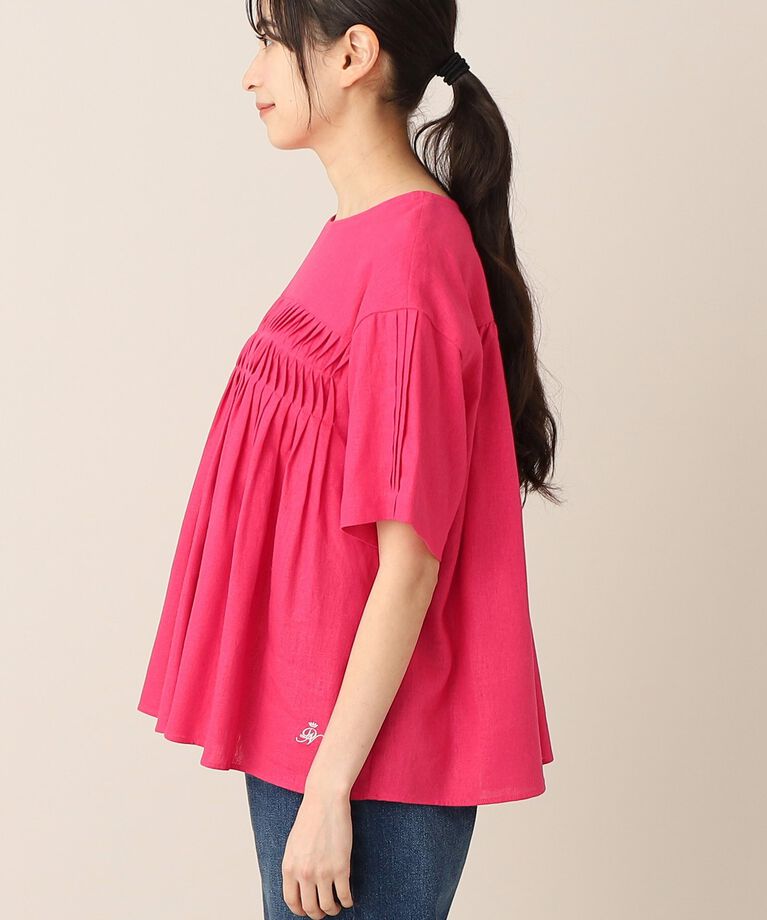 Dessin「【洗える】レーヨン麻タックブラウス（XS～L）」|シャツ・ブラウス|