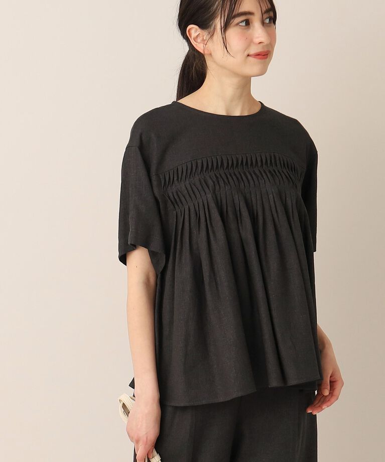 Dessin「【洗える】レーヨン麻タックブラウス（XS～L）」|シャツ・ブラウス|