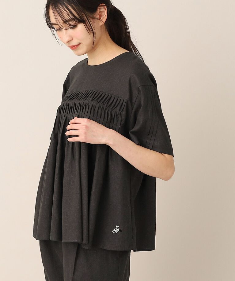 Dessin「【洗える】レーヨン麻タックブラウス（XS～L）」|シャツ・ブラウス|