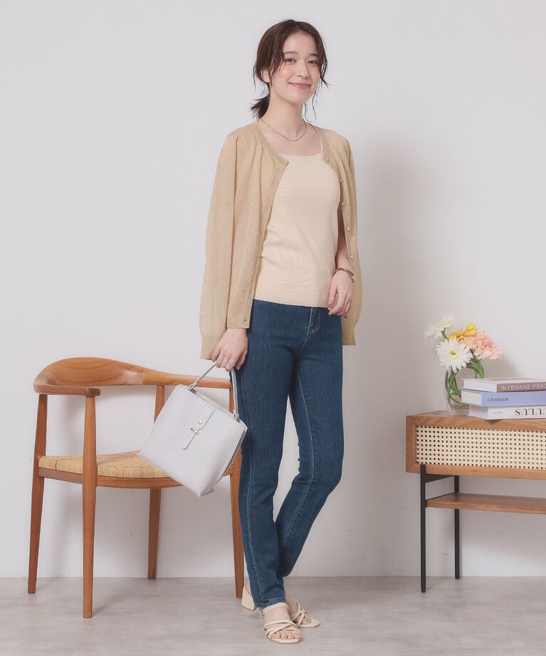 ITS’DEMO「【定番人気／手洗い可／M・L展開】ラメクルーカーデ」|カーディガン|