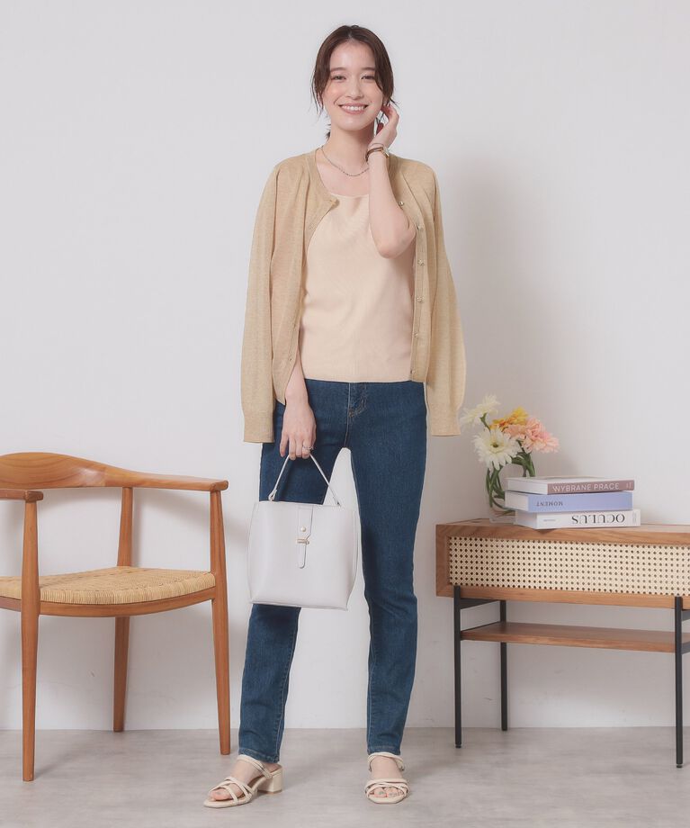 ITS’DEMO「【定番人気／手洗い可／M・L展開】ラメクルーカーデ」|カーディガン|