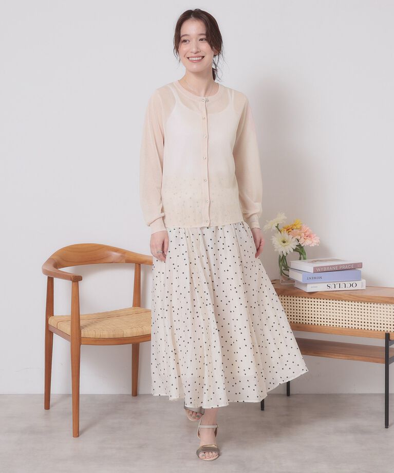 ITS’DEMO「【定番人気／手洗い可／M・L展開】ラメクルーカーデ」|カーディガン|