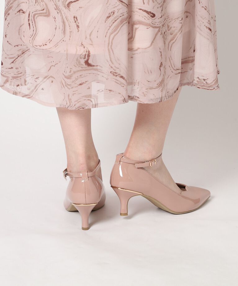 ESPERANZA「スカラップストラップミドルヒールパンプス【ESPERANZA＿blanca】」|パンプス|