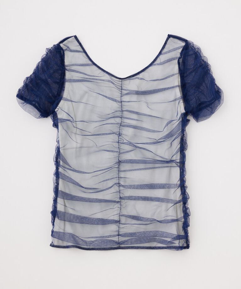 MOUSSY「CUT TULLE トップス」|Tシャツ・カットソー|NVY
