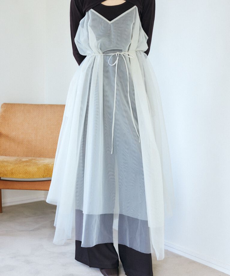 MOUSSY「チュール A LINE ドレス」|ワンピース|