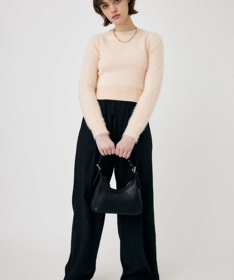 MOUSSY「CROPPED SHAGGY KNIT トップス」|ニット・セーター|