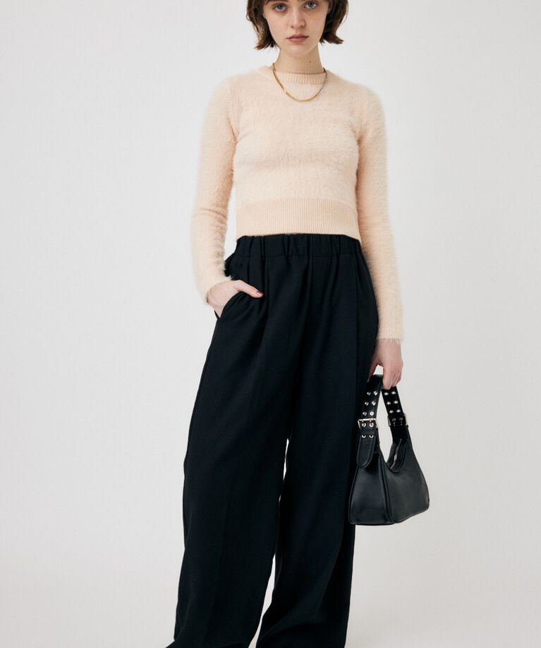 MOUSSY「CROPPED SHAGGY KNIT トップス」|ニット・セーター|