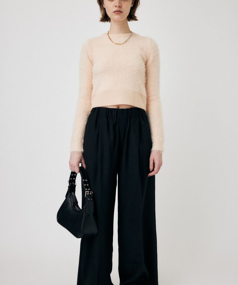 MOUSSY「CROPPED SHAGGY KNIT トップス」|ニット・セーター|