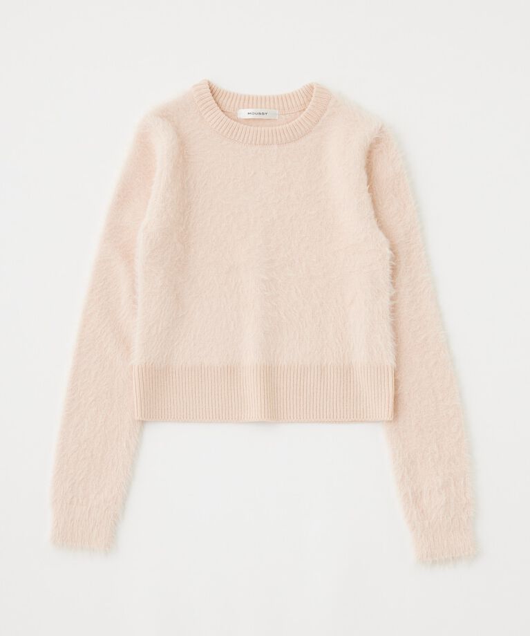 MOUSSY「CROPPED SHAGGY KNIT トップス」|ニット・セーター|