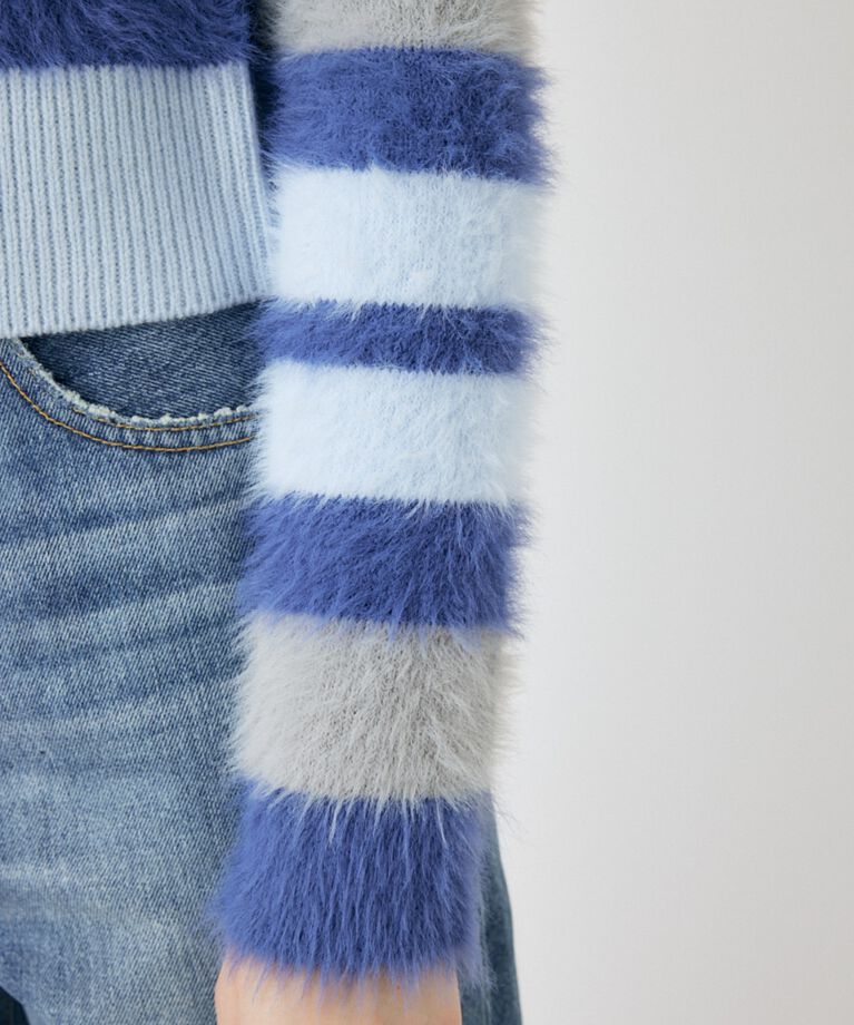 MOUSSY「CROPPED SHAGGY KNIT トップス」|ニット・セーター|