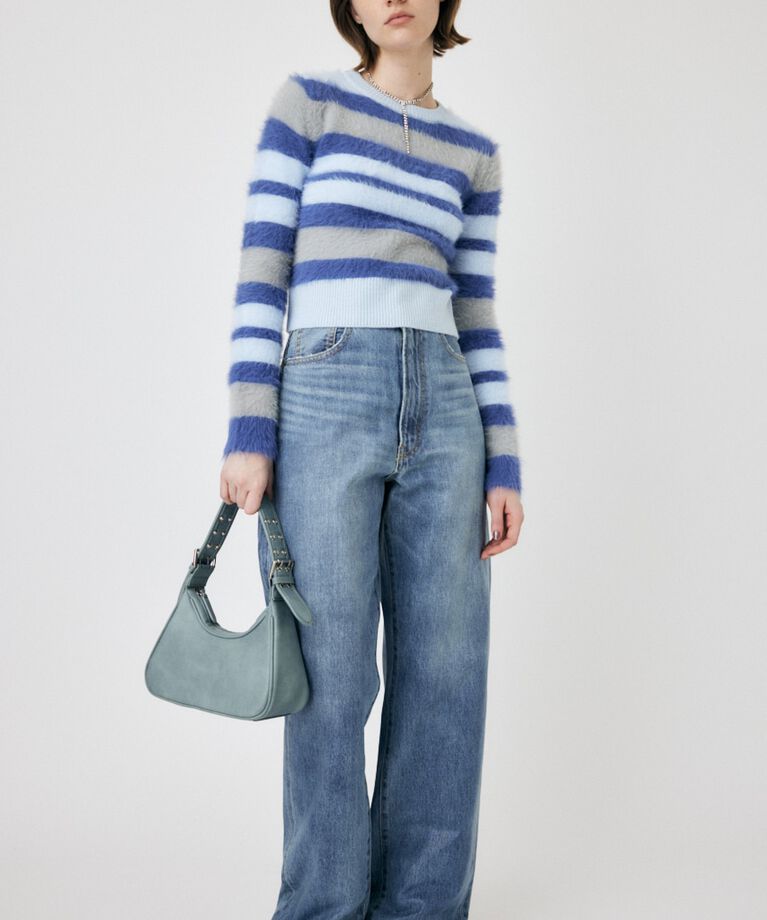 MOUSSY「CROPPED SHAGGY KNIT トップス」|ニット・セーター|