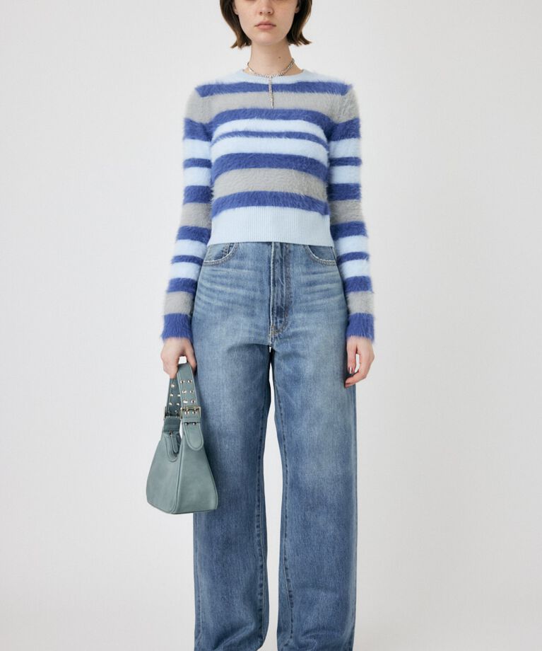 MOUSSY「CROPPED SHAGGY KNIT トップス」|ニット・セーター|