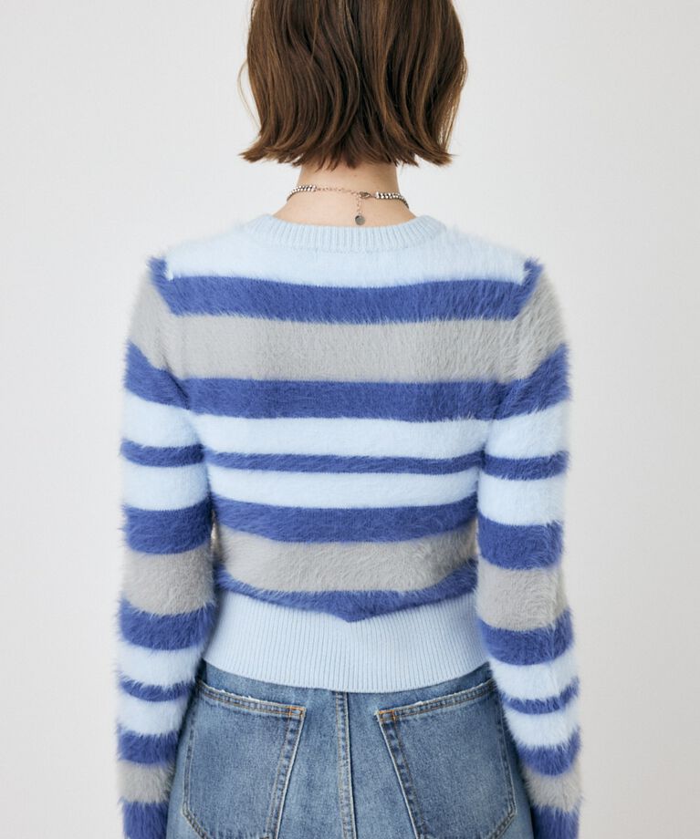 MOUSSY「CROPPED SHAGGY KNIT トップス」|ニット・セーター|