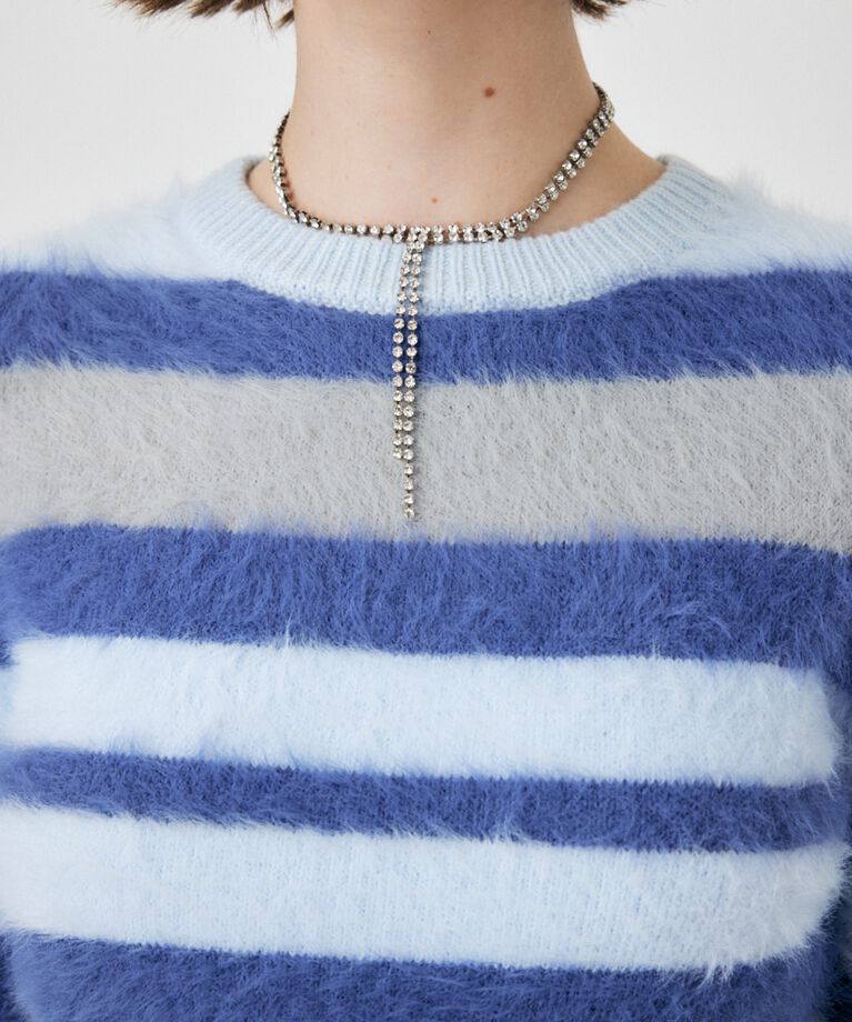 MOUSSY「CROPPED SHAGGY KNIT トップス」|ニット・セーター|