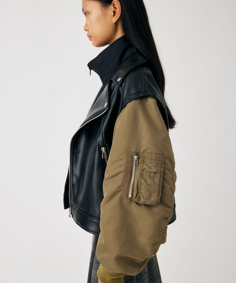 MOUSSY「FAUX LEATHER DETACHABLE ジャケット」|その他|