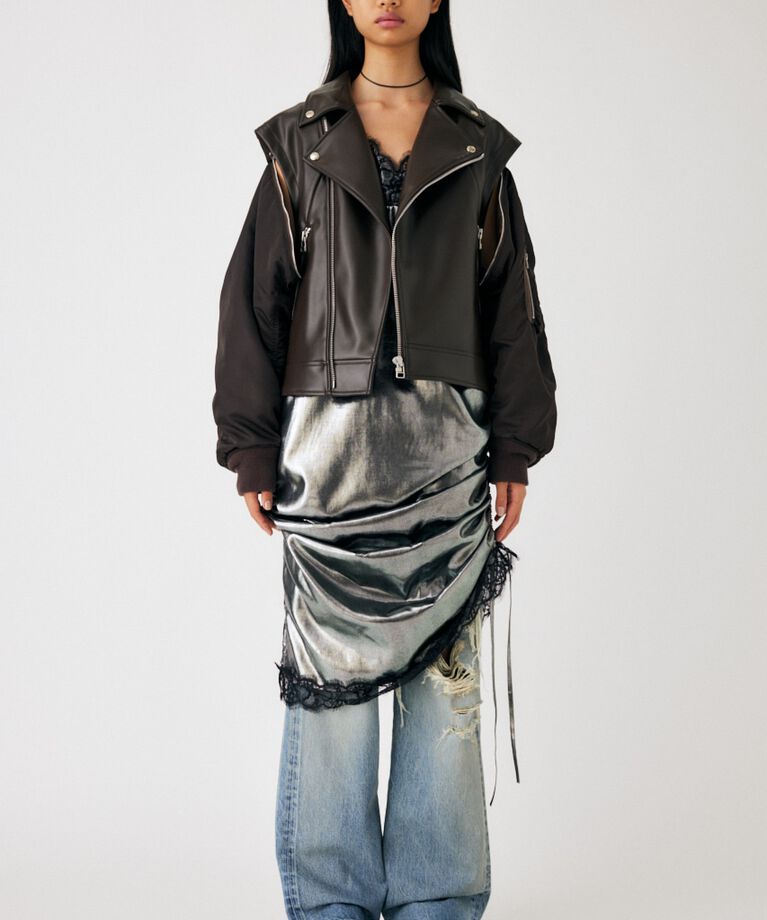 MOUSSY「FAUX LEATHER DETACHABLE ジャケット」|その他|