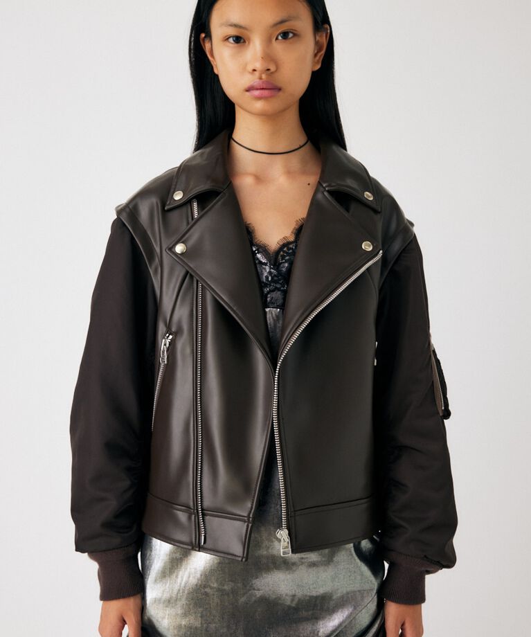 MOUSSY「FAUX LEATHER DETACHABLE ジャケット」|その他|