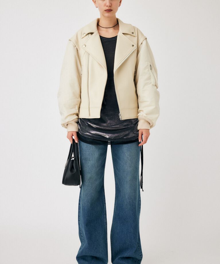 MOUSSY「FAUX LEATHER DETACHABLE ジャケット」|その他|