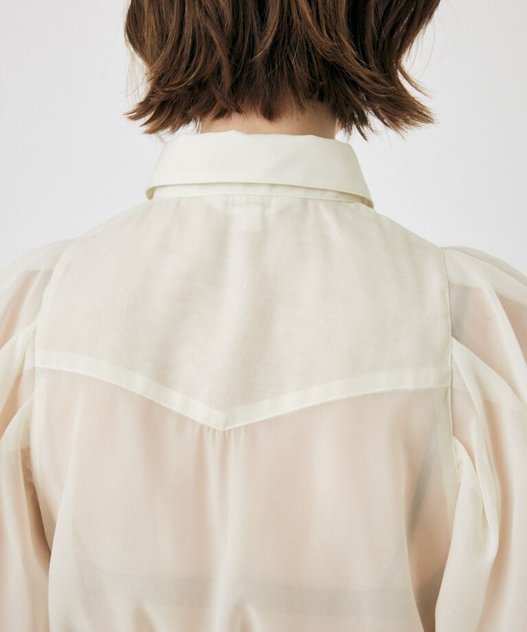 MOUSSY「SHEER TUCK SLEEVE ブラウス」|シャツ・ブラウス|