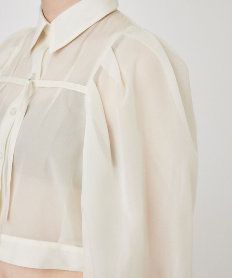 MOUSSY「SHEER TUCK SLEEVE ブラウス」|シャツ・ブラウス|
