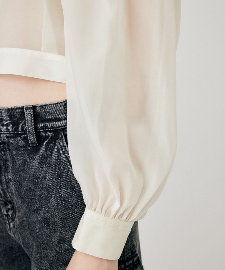 MOUSSY「SHEER TUCK SLEEVE ブラウス」|シャツ・ブラウス|