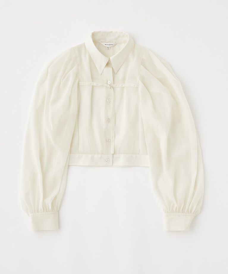 MOUSSY「SHEER TUCK SLEEVE ブラウス」|シャツ・ブラウス|