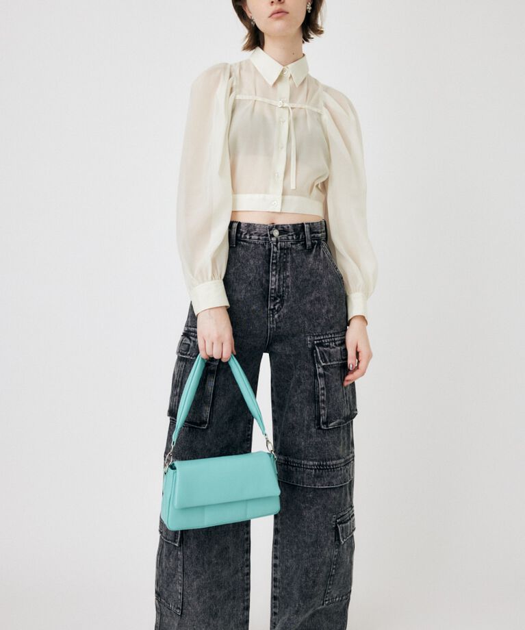 MOUSSY「SHEER TUCK SLEEVE ブラウス」|シャツ・ブラウス|