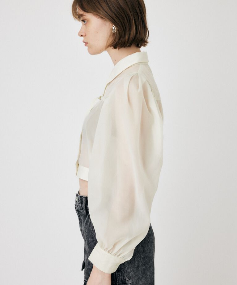 MOUSSY「SHEER TUCK SLEEVE ブラウス」|シャツ・ブラウス|