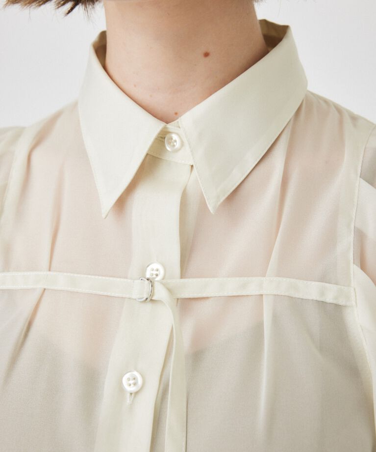 MOUSSY「SHEER TUCK SLEEVE ブラウス」|シャツ・ブラウス|