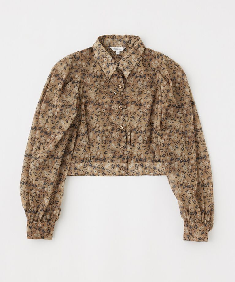 MOUSSY「SHEER TUCK SLEEVE ブラウス」|シャツ・ブラウス|