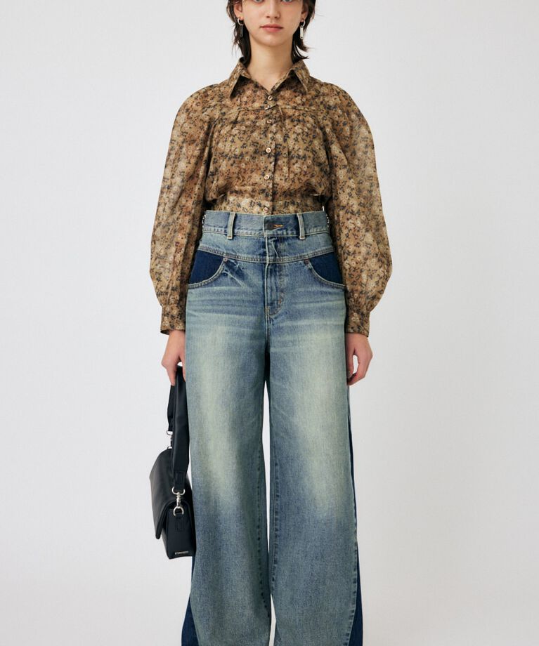 MOUSSY「SHEER TUCK SLEEVE ブラウス」|シャツ・ブラウス|