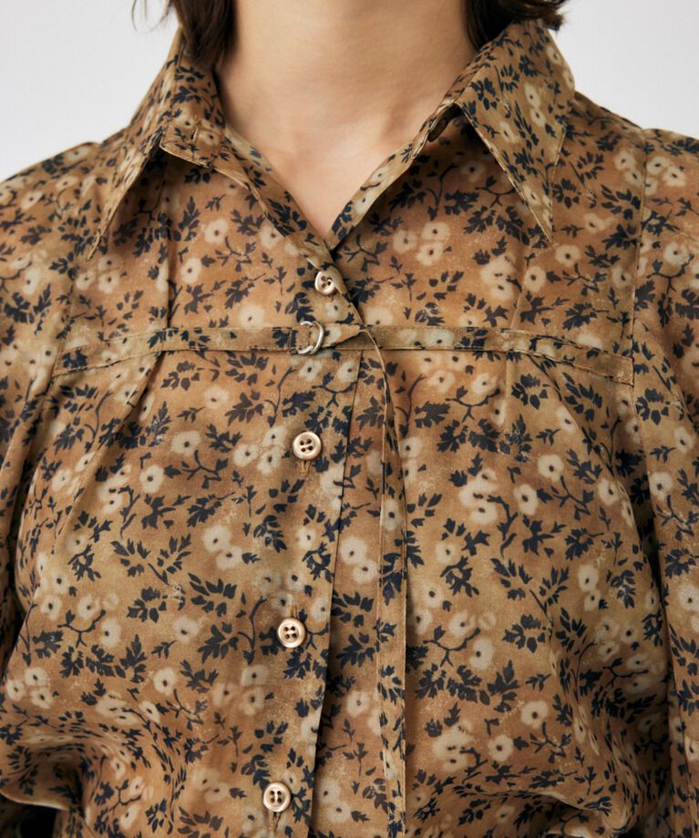 MOUSSY「SHEER TUCK SLEEVE ブラウス」|シャツ・ブラウス|