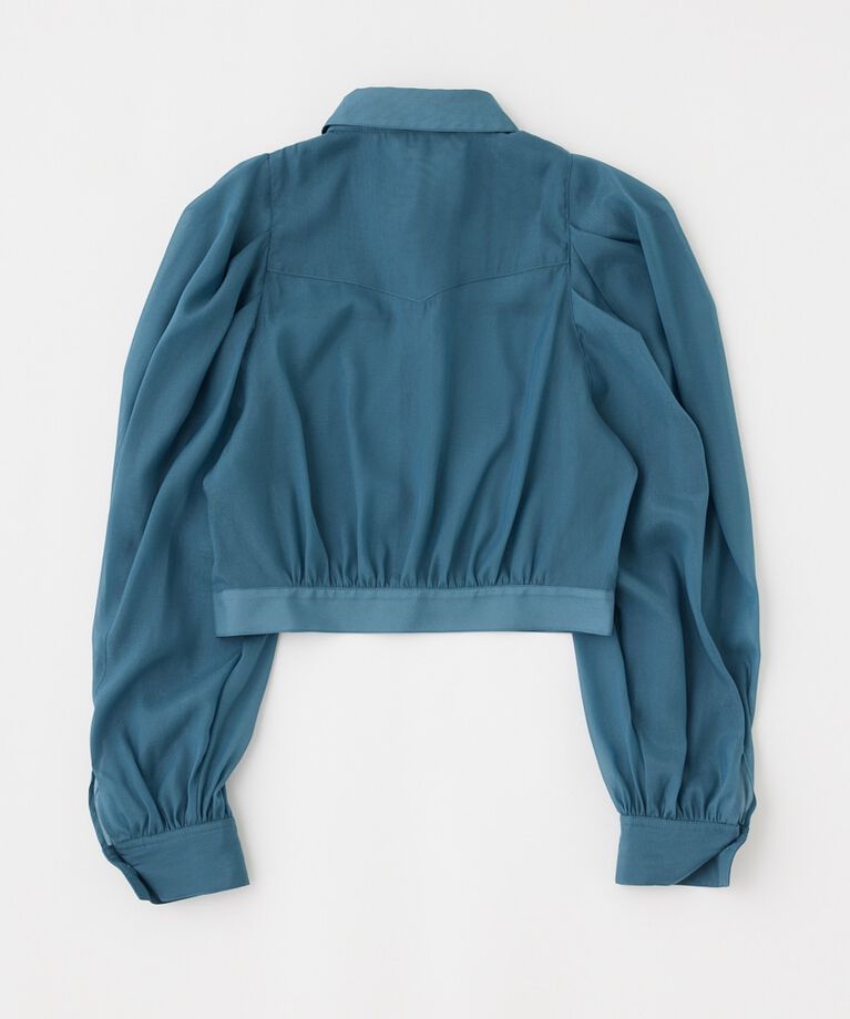 MOUSSY「SHEER TUCK SLEEVE ブラウス」|シャツ・ブラウス|