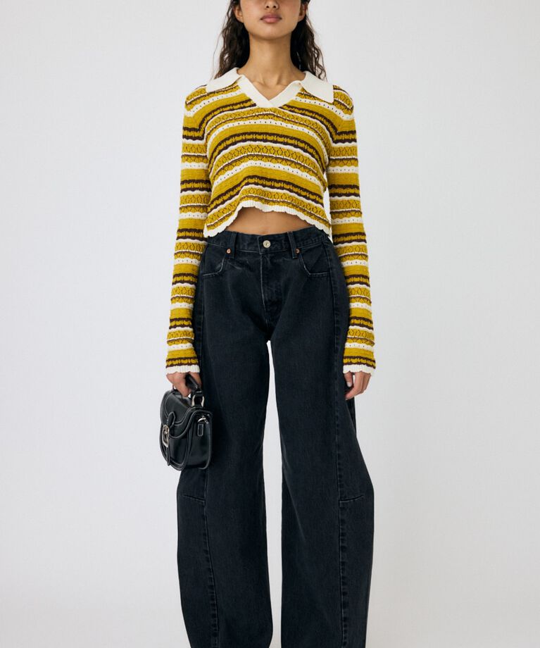 MOUSSY「CROCHET SHIRT ニット」|ニット・セーター|