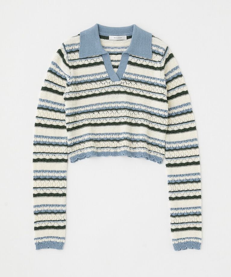 MOUSSY「CROCHET SHIRT ニット」|ニット・セーター|