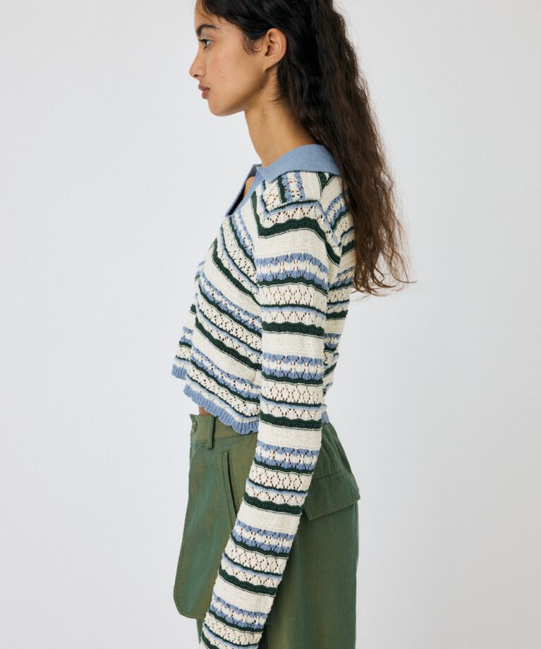 MOUSSY「CROCHET SHIRT ニット」|ニット・セーター|