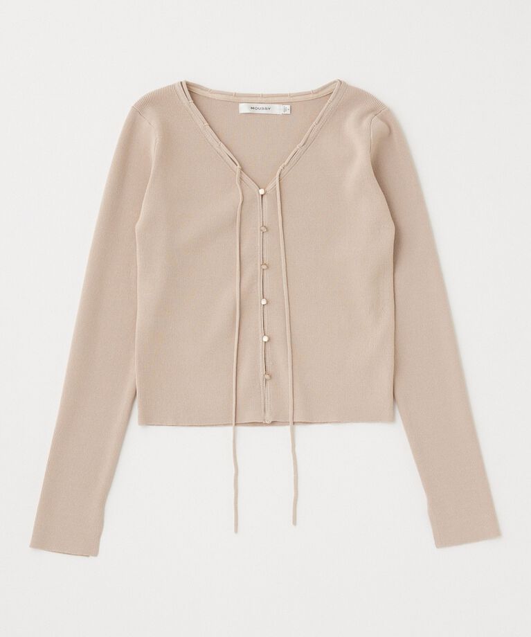 MOUSSY「LOOP ACCENT KNIT カーディガン」|カーディガン|L/BEG1