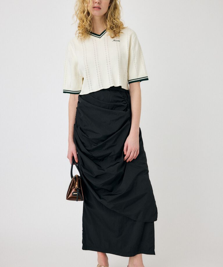 MOUSSY「DRAWSTRING GATHER スカート」|スカート|BLK