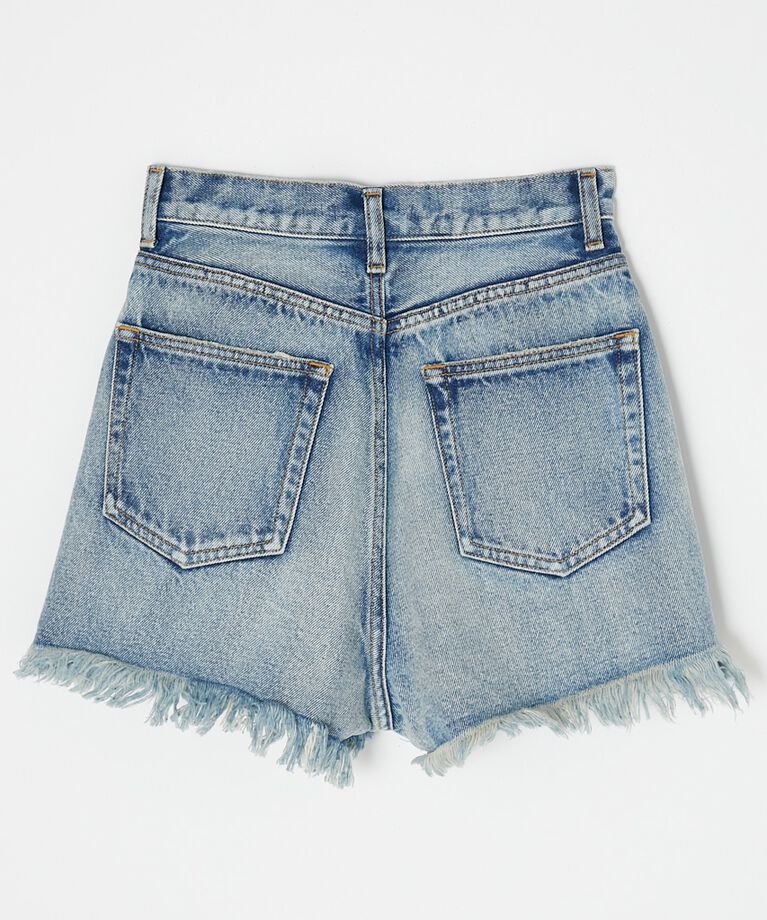 MOUSSY「HW CUT OFF ショートパンツ」|デニム|
