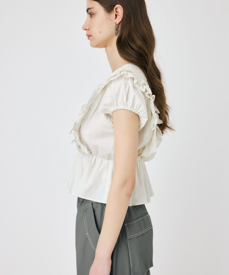 MOUSSY「SHOULDER フリルブラウス」|シャツ・ブラウス|