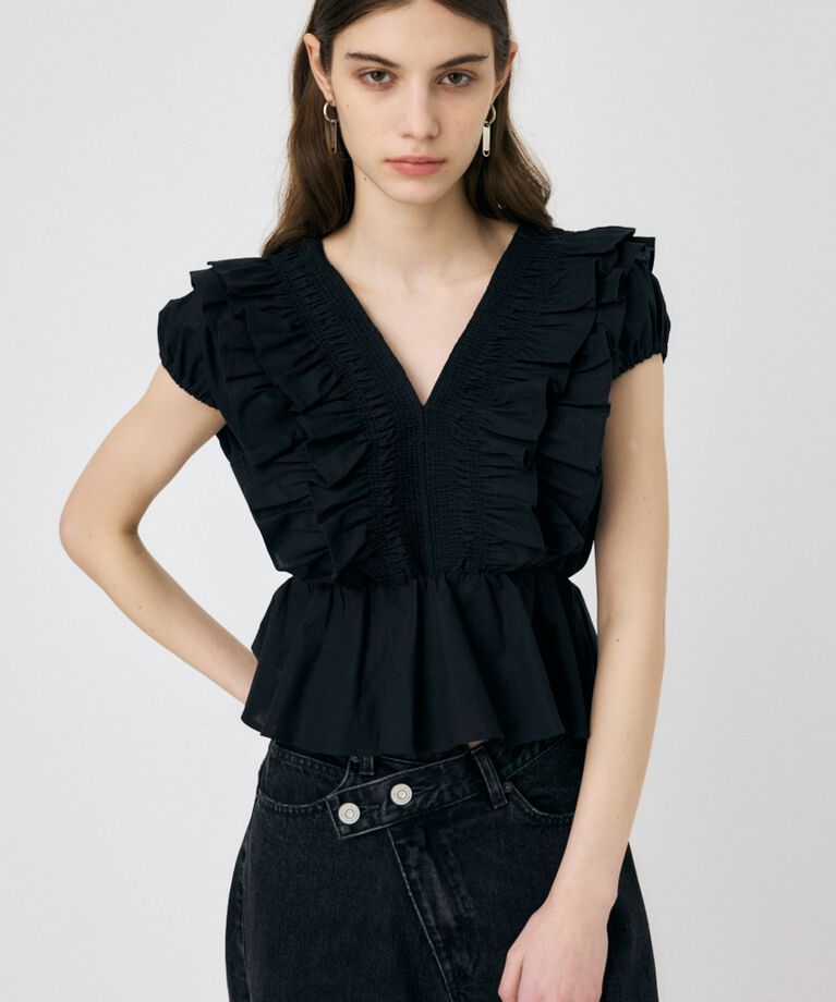 MOUSSY「SHOULDER フリルブラウス」|シャツ・ブラウス|