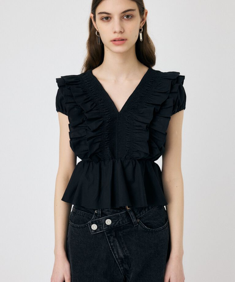 MOUSSY「SHOULDER フリルブラウス」|シャツ・ブラウス|