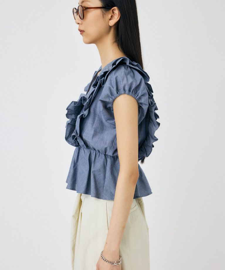 MOUSSY「SHOULDER フリルブラウス」|シャツ・ブラウス|