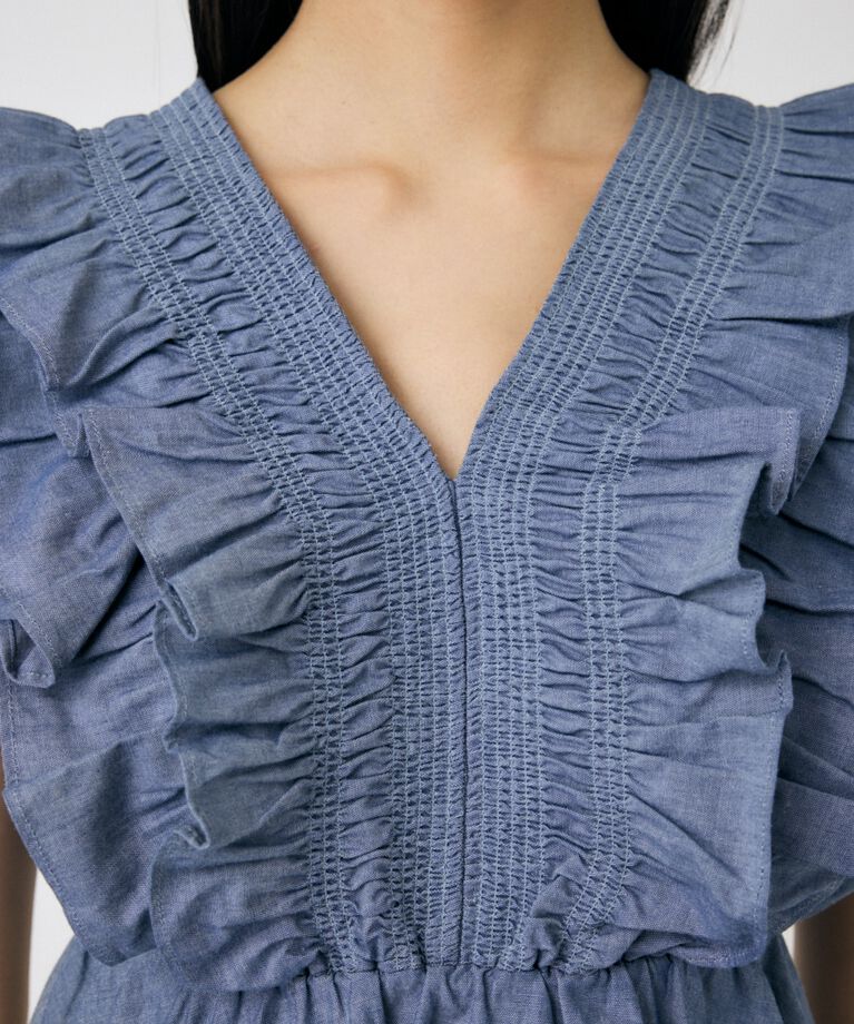 MOUSSY「SHOULDER フリルブラウス」|シャツ・ブラウス|