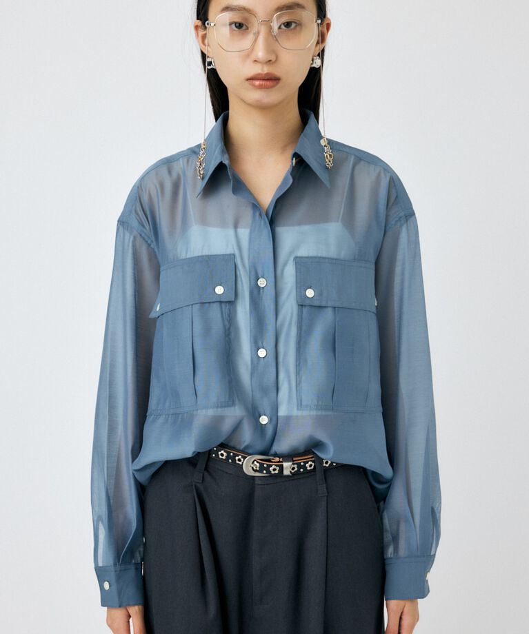 MOUSSY「SHEER CARGOシャツ」|シャツ・ブラウス|